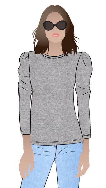 Emery Knit Top By Style Arc - Trans-seasonal knit top featuring a crew neck and a ¾ length tucked sleeve.