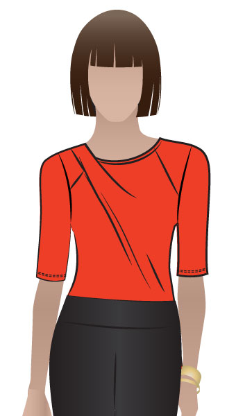Emily Knit Top By Style Arc - Knit top with a twist pleat neckline