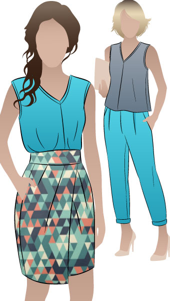 Emily Skirt + Christia Pant + Vicki Top By Style Arc - Complete Sharmaine's collection: buy Emily Top + Christia Pant = and get FREE Vicki Top