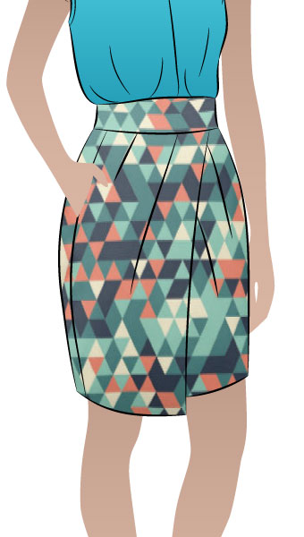 Emily Skirt By Style Arc - Tulip shaped skirt with shaped waistband
