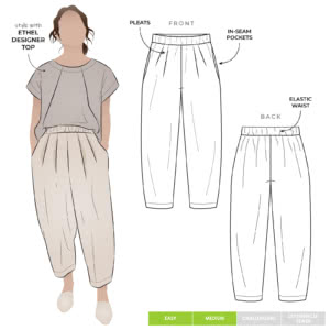 Ethel Designer Pant Sewing Pattern – Casual Patterns – Style Arc