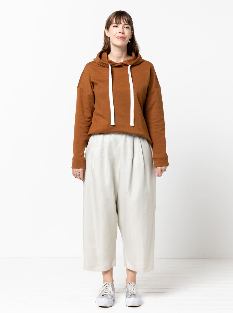 Ethel Designer Pant Sewing Pattern By Style Arc - Elastic waist crop Gaucho pant