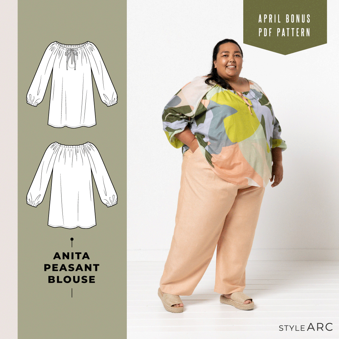 FREE Anita Peasant Blouse PDF pattern with any purchase until April 30!
