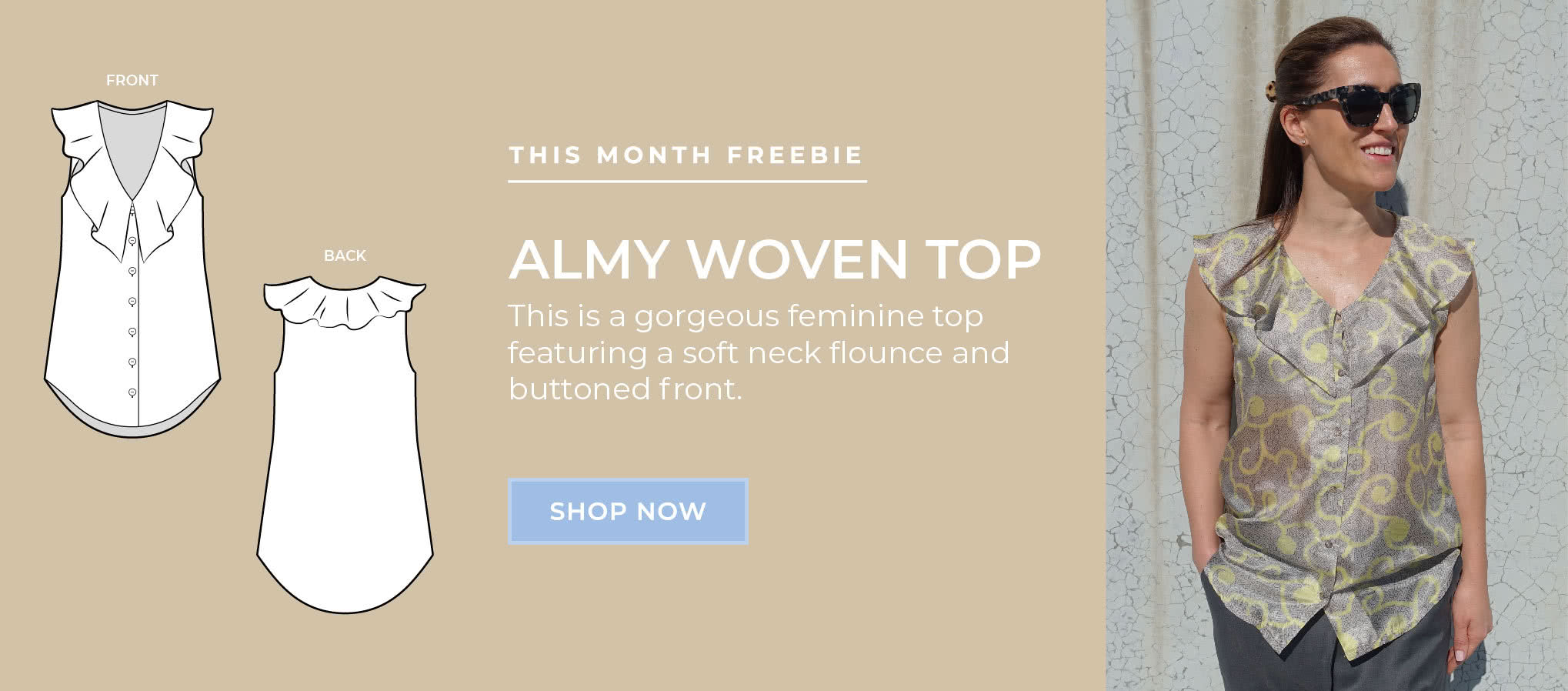 July 2020 Freebie - Almy Woven Top