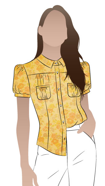 Felicity Blouse By Style Arc - Pretty blouse with slight gathers at sleeve