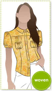 Felicity Blouse Sewing Pattern By Style Arc - Pretty blouse with slight gathers at sleeve