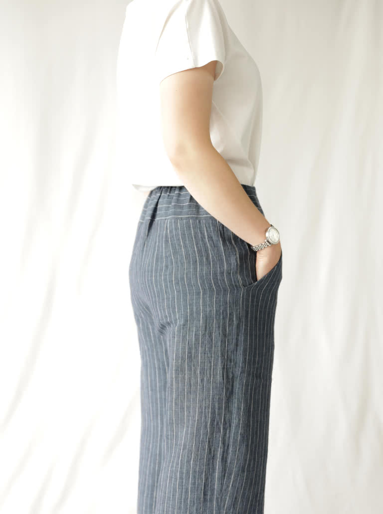 Fifi Woven Pant By Style Arc - Pull-on wide leg pant sewing pattern for woven fabrics