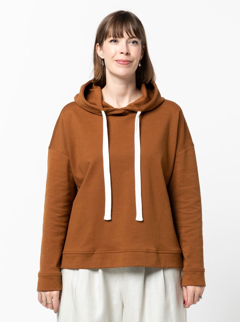 Fitzroy Hoodie By Style Arc - Square shaped windcheater with a hood and in seam pockets.