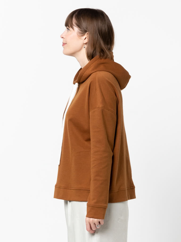 Fitzroy Hoodie By Style Arc - Square shaped windcheater with a hood and in seam pockets.