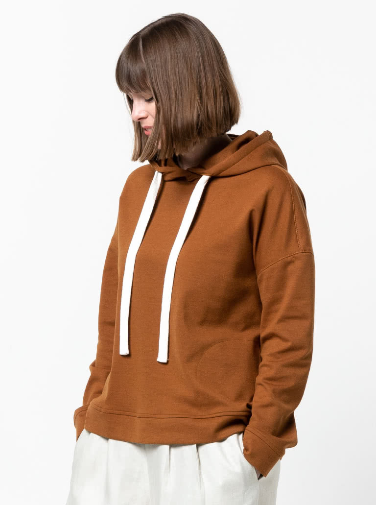 Fitzroy Hoodie By Style Arc - Square shaped windcheater with a hood and in seam pockets.