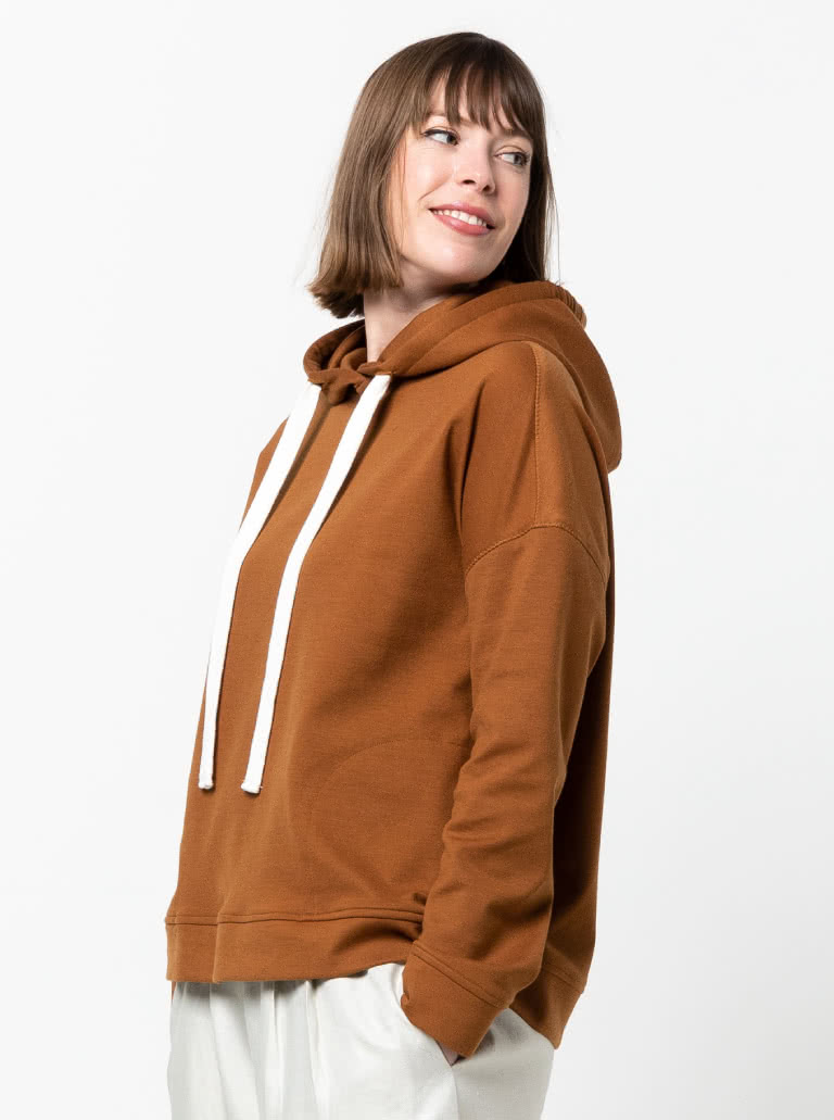 Fitzroy Hoodie By Style Arc - Square shaped windcheater with a hood and in seam pockets.