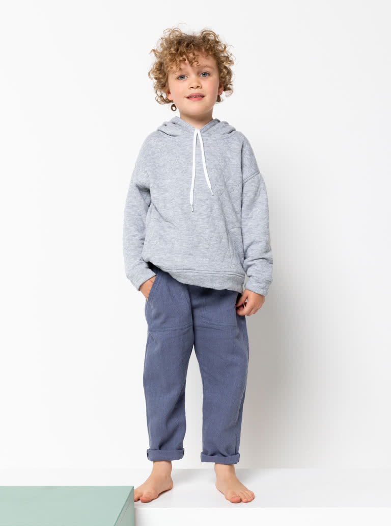 Fitzroy Kids Hoody By Style Arc - Square shaped windcheater with a hood and in seam pockets.