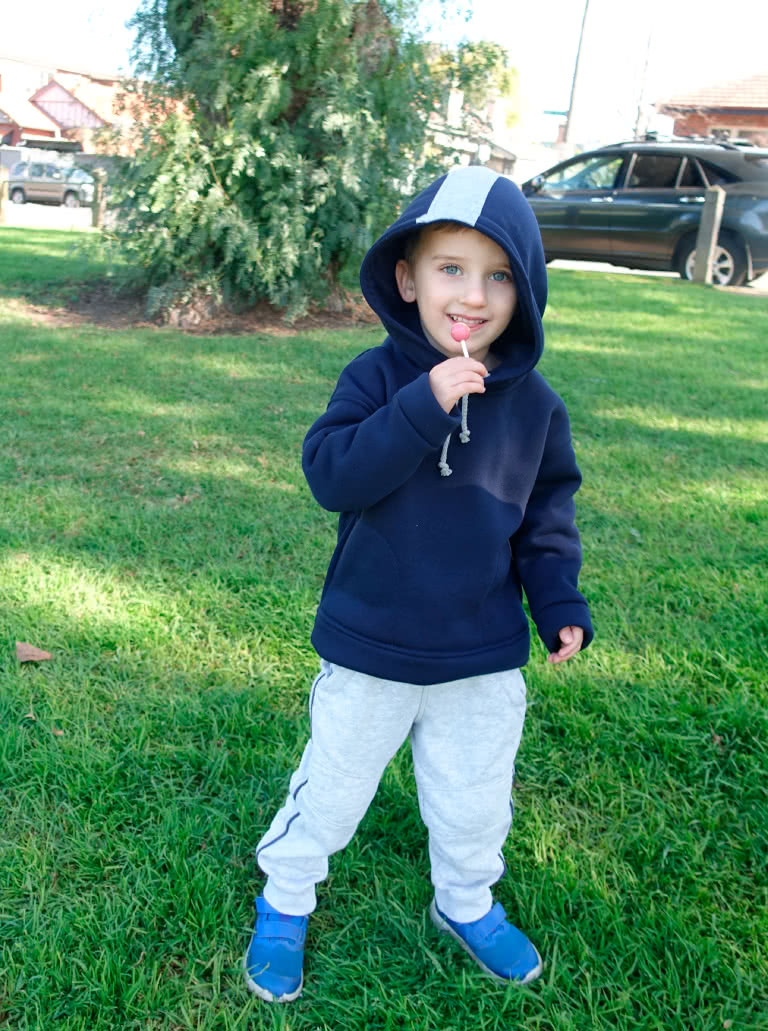 Fitzroy Kids Hoody By Style Arc - Square shaped windcheater with a hood and in seam pockets.