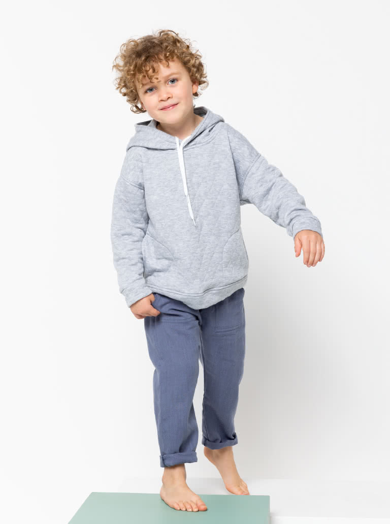 Fitzroy Kids Hoody By Style Arc - Square shaped windcheater with a hood and in seam pockets.