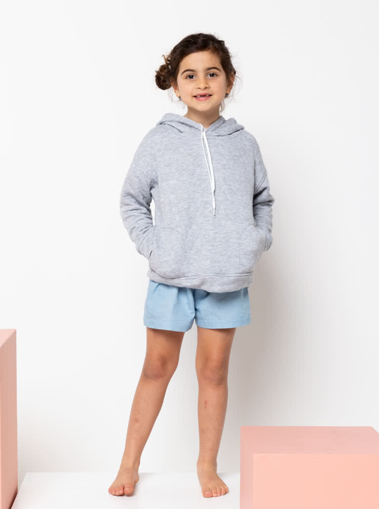 Fitzroy Kids Hoody By Style Arc - Square shaped windcheater with a hood and in seam pockets.