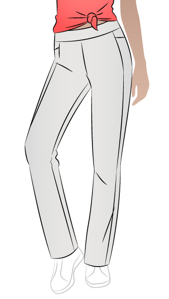 Flat Bottom Flo Pant By Style Arc - This is a pull on pant especially drafted for a “flat bottom”