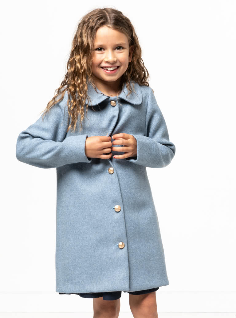 Florian Kids Jacket and Coat By Style Arc - Traditional long button through sleeve coat/jacket, for kids 02-08