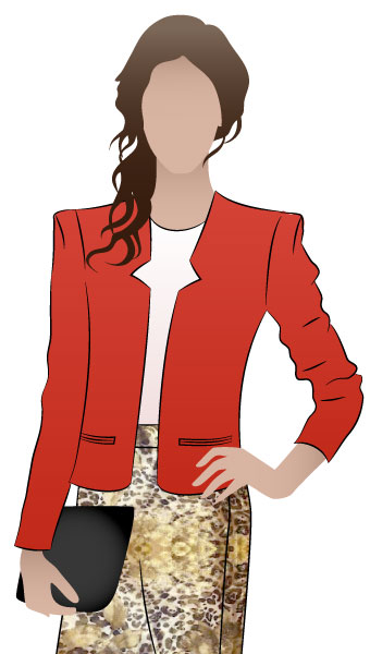 Gabby Woven Jacket By Style Arc - Reverse revere jacket with sleeve head treatment