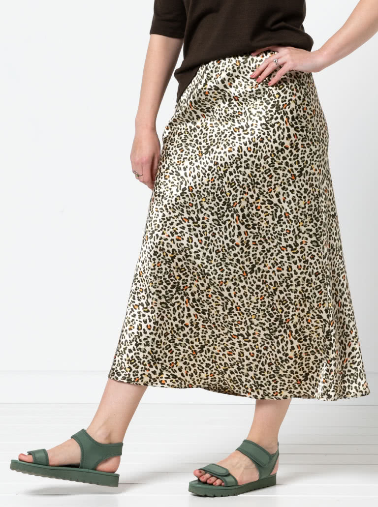 Genoa Bias Cut Skirt By Style Arc - Pull on ankle length bias cut skirt