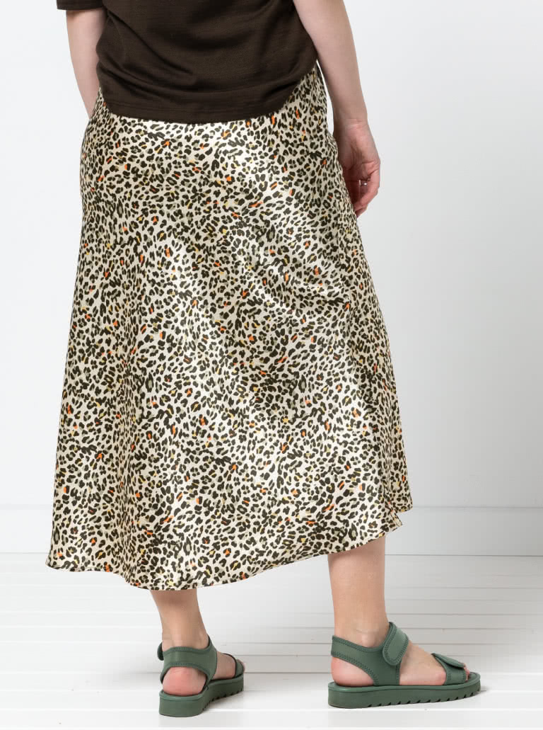 Genoa Bias Cut Skirt By Style Arc - Pull on ankle length bias cut skirt