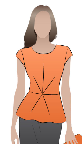 Georgia Peplum Top By Style Arc - Top of the season - peplum top with front dart detail