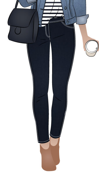 Georgie Stretch Woven Jean By Style Arc - Pull on woven stretch pant with wide waistband and the perfect leg shape.