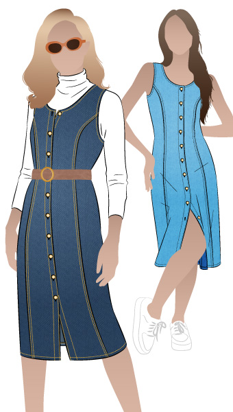 Geri Dress By Style Arc - Sleeveless princess line dress with front opening