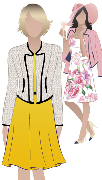 Hannah Jacket By Style Arc - Cute woven jacket with hook & eye front fastening
