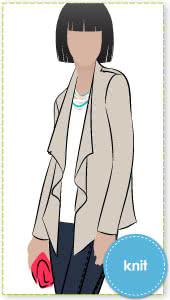Harper Jacket Sewing Pattern By Style Arc - Easy, throw on waterfall jacket