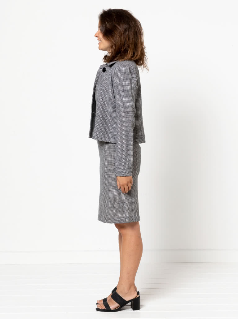 Harriet Jacket Sewing Pattern By Style Arc - Simple boxy shaped lined jacket.