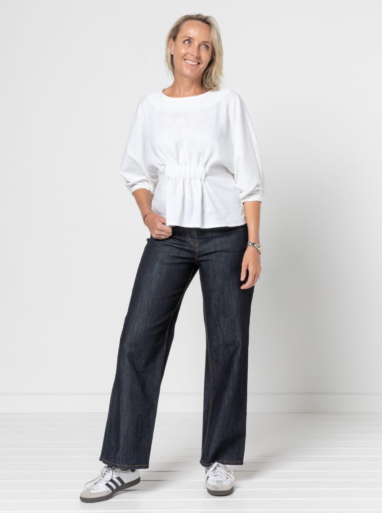 Harry Woven Top and Dress By Style Arc - Dress or top with an elastic feature on the body, dolman sleeves with tucks and elastic opening.