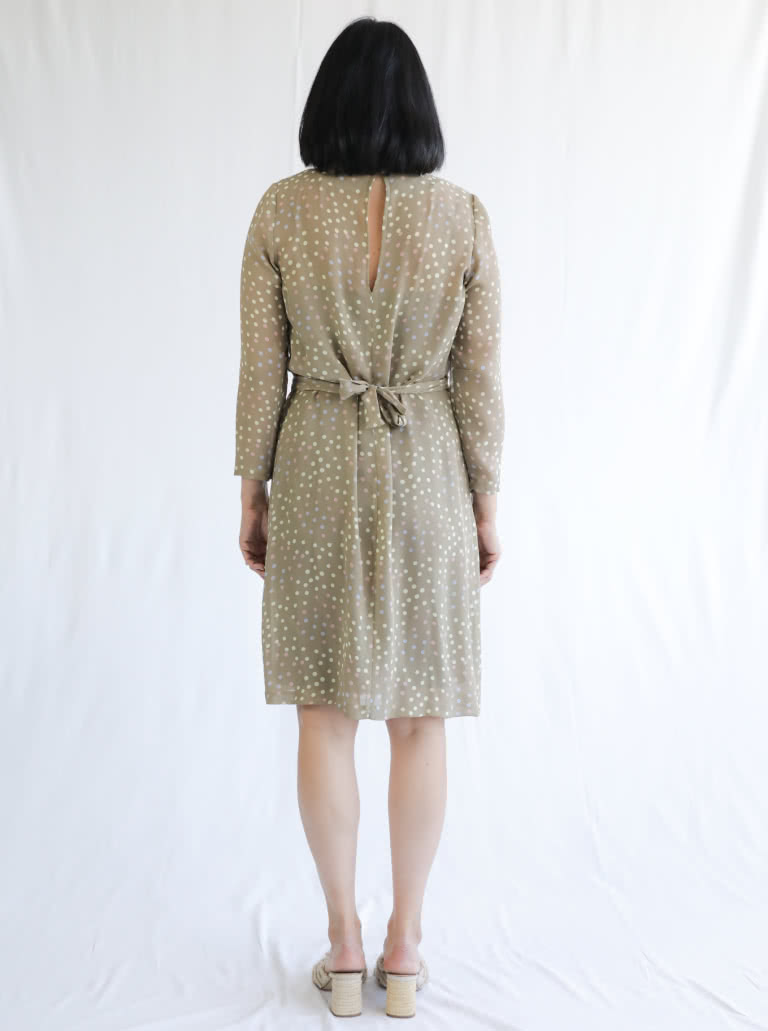 Hattie Woven Dress Sewing Pattern By Style Arc - Woven dress with a twist front and a 7/8 sleeve.