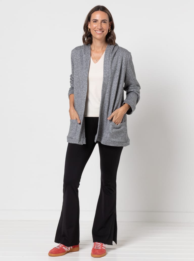 Heidi Hooded Knit Cardi By Style Arc - Fashionable throw on knit cardi with hood