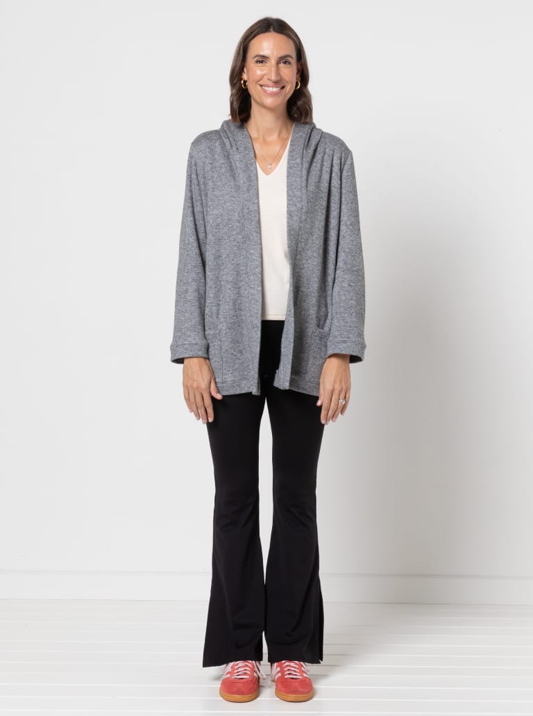 Heidi Hooded Knit Cardi By Style Arc - Fashionable throw on knit cardi with hood