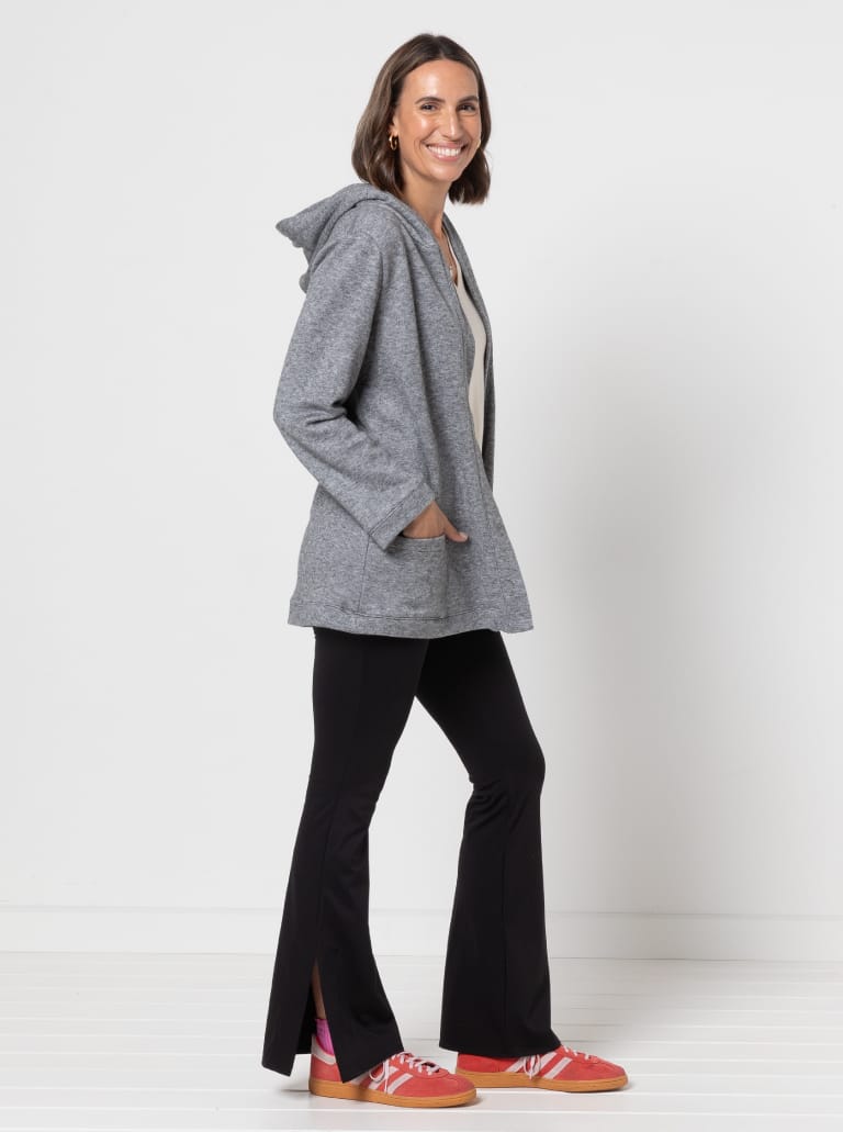 Heidi Hooded Knit Cardi By Style Arc - Fashionable throw on knit cardi with hood