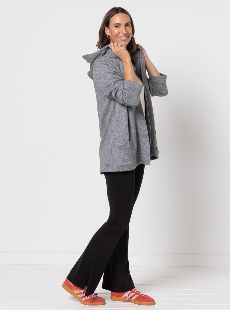 Heidi Hooded Knit Cardi By Style Arc - Fashionable throw on knit cardi with hood