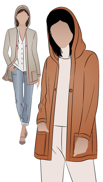 Heidi Hooded Knit Cardi By Style Arc - Fashionable throw on knit cardi with hood