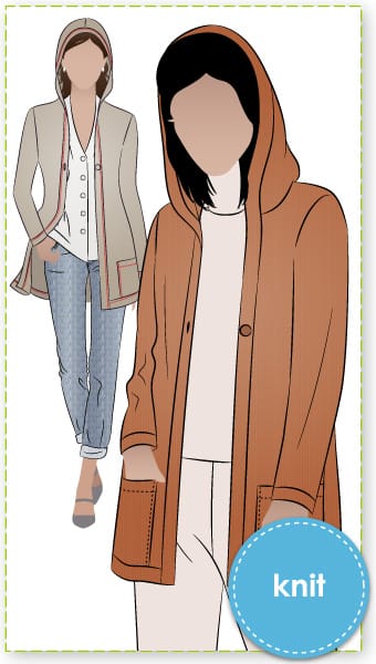 Heidi Hooded Knit Cardi By Style Arc - Fashionable throw on knit cardi with hood