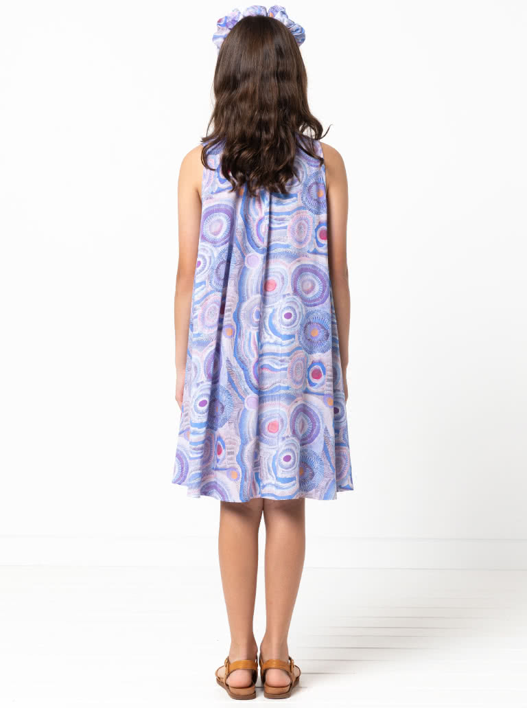 Heidi Teens Dress By Style Arc - Free flowing summer dress with deep gathered armholes and neck ties for teens 8-16