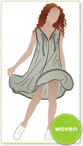 Heidi Teens Dress By Style Arc - Free flowing summer dress with deep gathered armholes and neck ties for teens 8-16