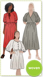 Hope Extension Pack By Style Arc - Change up your Hope Woven Dress with these additional pattern pieces. You will receive 3 bodice and 3 sleeve pattern options designed to match the skirt of the original Hope Woven Dress pattern, creating over 9 different looks. You will also need the original Hope Woven Dress pattern to use this extension pack.