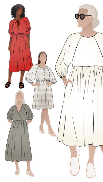 Hope Woven Dress + Extension Pack Bundle By Style Arc - Make over 9 different looks with the Hope Woven Dress + Extension Pack patterns.