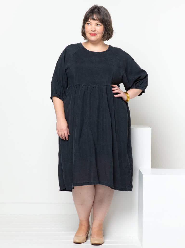 Hope Woven Dress By Style Arc - Versatile, easy fit dress with a 7/8th sleeve length