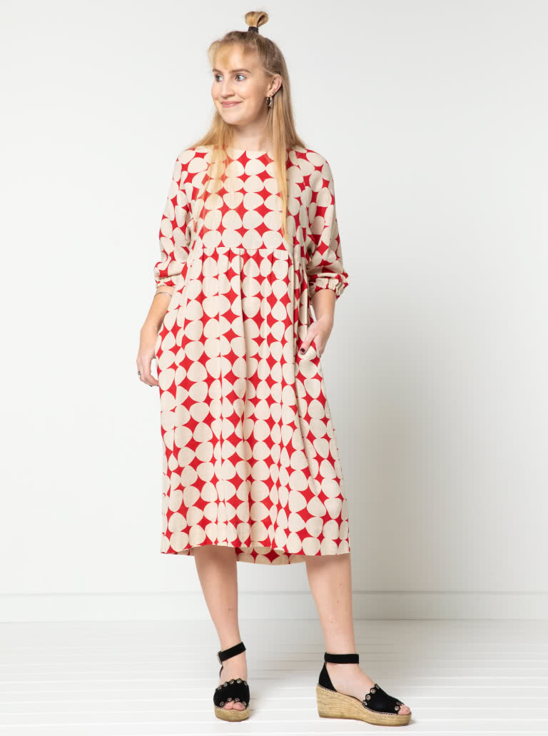 Hope Woven Dress By Style Arc - Versatile, easy fit dress with a 7/8th sleeve length