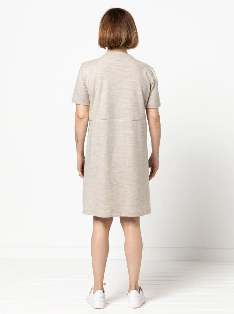 Ines Knit Dress By Style Arc - Short sleeved pull-on knee length knit dress.