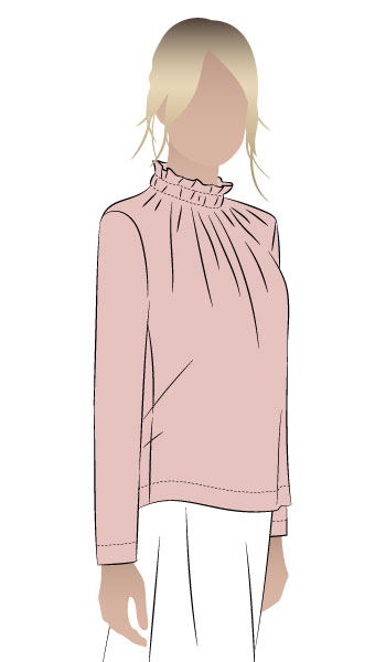 Isabella Top By Style Arc - Feminine woven top with ruffle neck and 7/8 sleeve