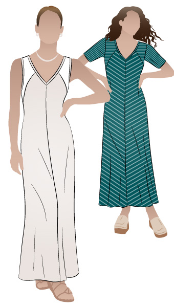 Jacinta Knit Dress By Style Arc - Maxi length dress with V-neck