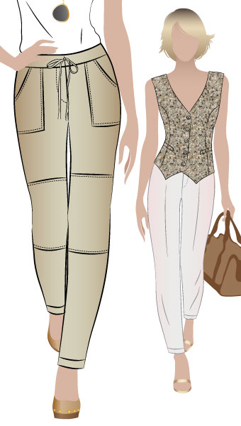 Jamie Pant By Style Arc - Casual pant with a great fit Interesting seam & cuff detail