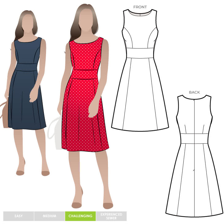 Janet Dress Sewing Pattern By Style Arc - Ideal office dress