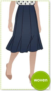 Janet Skirt Sewing Pattern By Style Arc - Flattering paneled skirt with inserts for flip hem